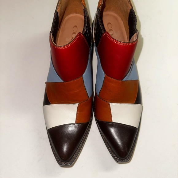 Coach Patchwork Bandit Bootie Boot Shoe Leather 6.5M Side Gore Retro 80’s - Picture 2 of 7